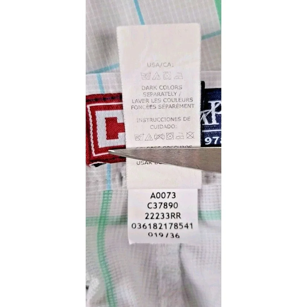 Chaps Golf Shorts Men's‎ 36 Green/Blue/Beige Plaid Casual PolyBlend Pre-owned